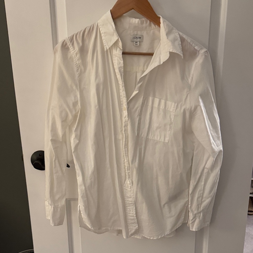 J. Crew Women's White Button-Down Shirt